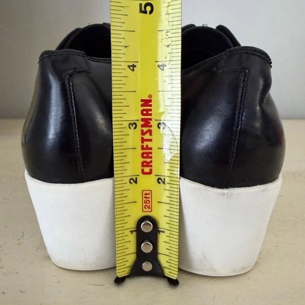 Opening Ceremony Women Sz 39 Black White Platform Zip Slip-On‎ Sneaker Shoes